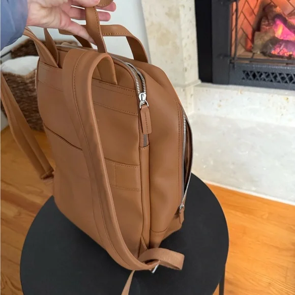 Monos Metro Vegan Leather Tan Backpack display picture 3